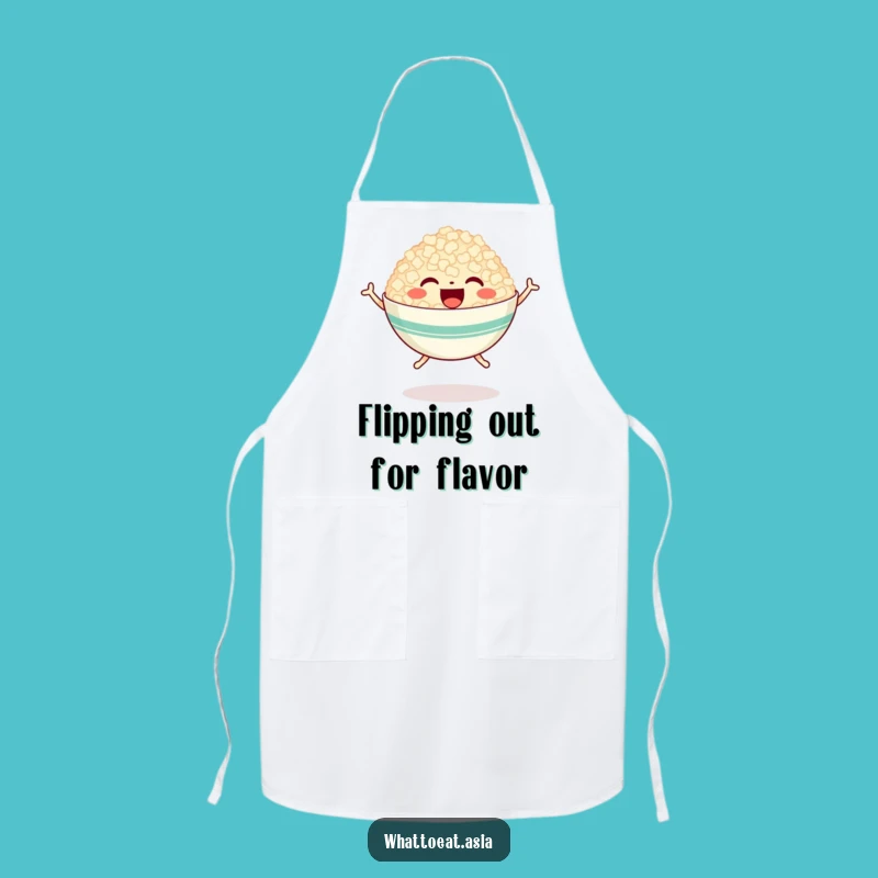 Funny Happy Rice Bowl Apron: Cook with Joyful Energy!