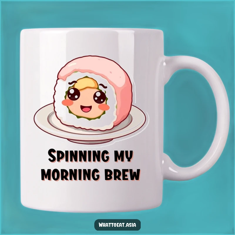 Funny Sushi Roll Mug: Spin into Your Day with Googly-Eyed Fun!