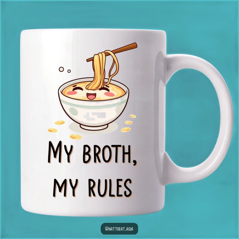Funny Ramen Giggling Mug: Playful Splashes, Perfect Gift!