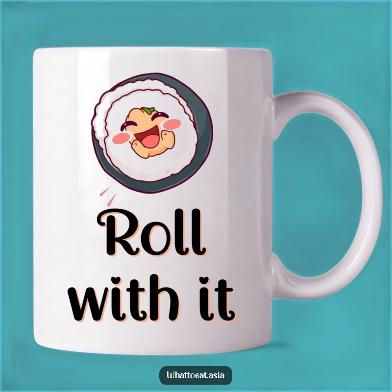 Funny Sushi Roll Mug: Joyful Somersault Gift for Food Lovers!