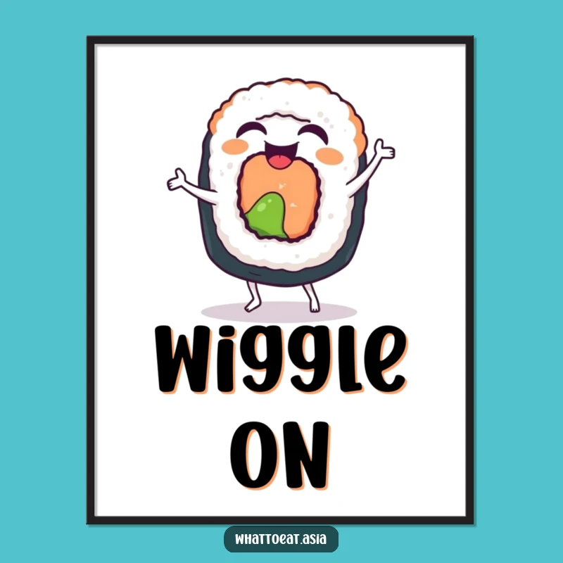 Funny Sushi Dance Digital Art: Instant Joy, Perfect Gift!