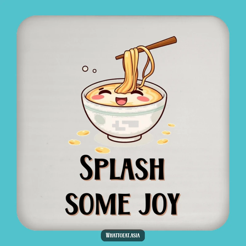Funny Ramen Giggling Coaster: Protect Surfaces with Humor, Great Gift!