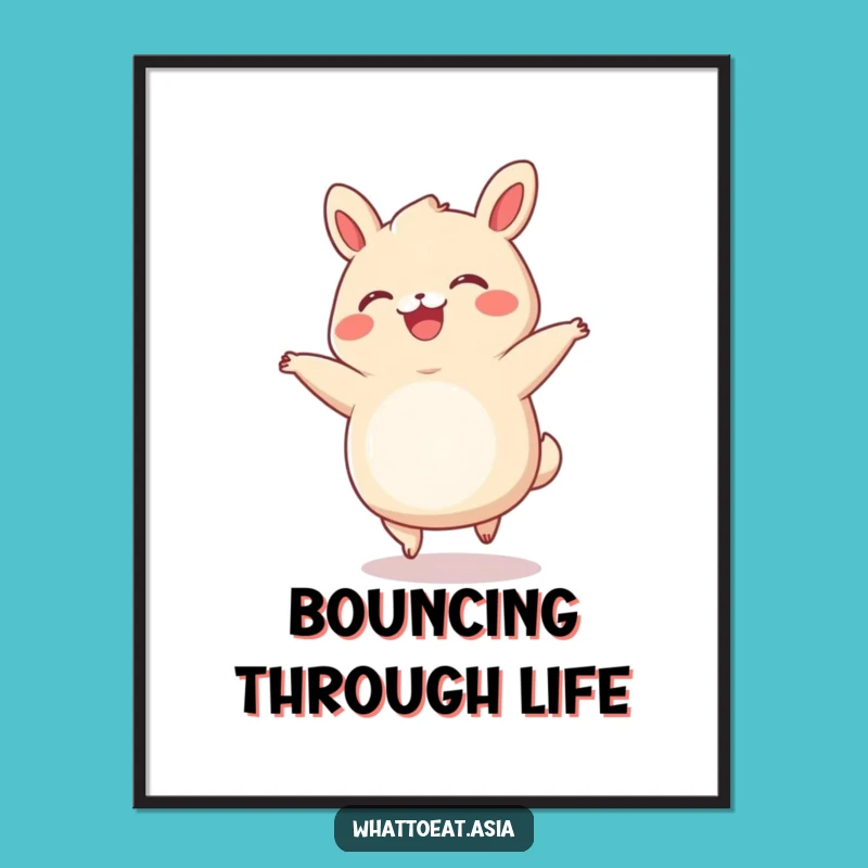 Funny Bao Bun Cartwheel Poster: Vibrant Art for a Cheerful Space, Great Gift!