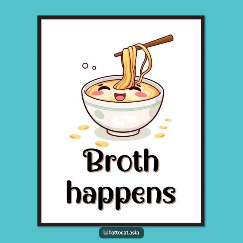 Funny Ramen Giggling Poster: Vibrant Art for a Cheerful Space, Great Gift!