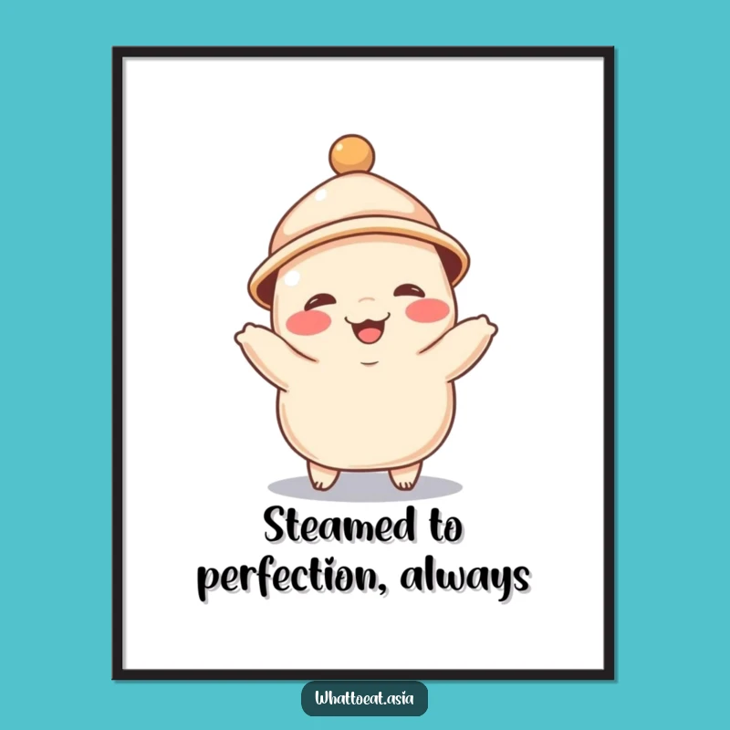 Free Printable Wall Art: Dancing Dumpling Tiny Hat Funny Downloadable Decor