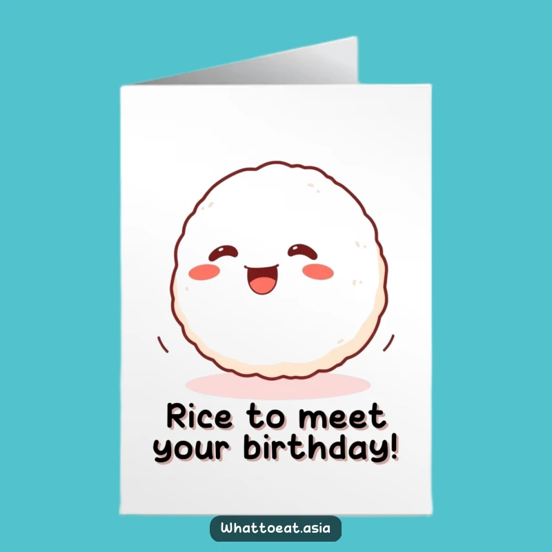 Free Printable Onigiri Birthday Card: Funny Rolling Downloadable Gift!