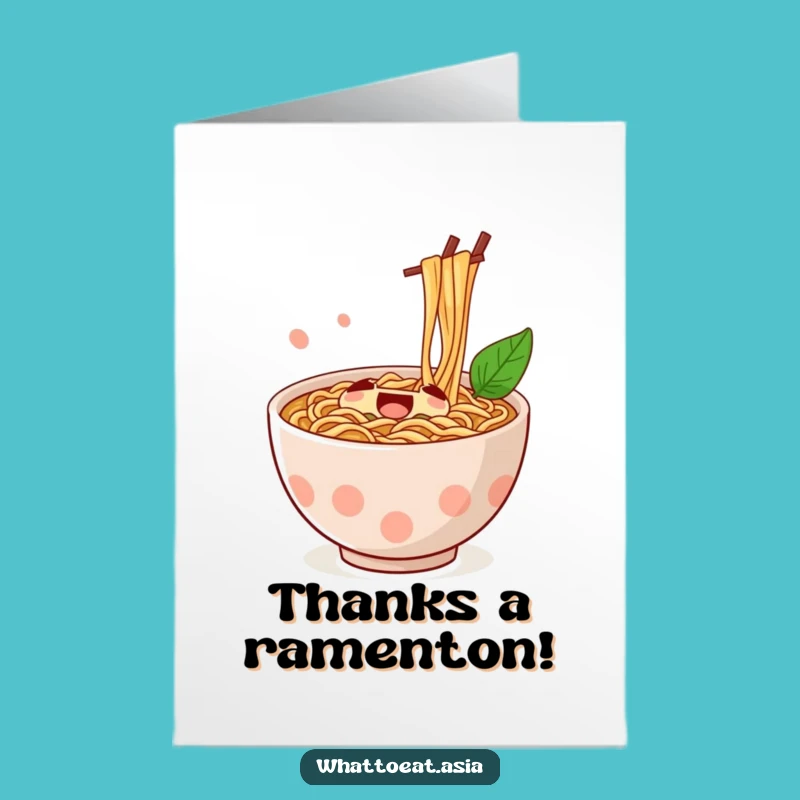 Free Printable Ramen Thank You Card: Cute Noodle Stirring Downloadable Appreciation!