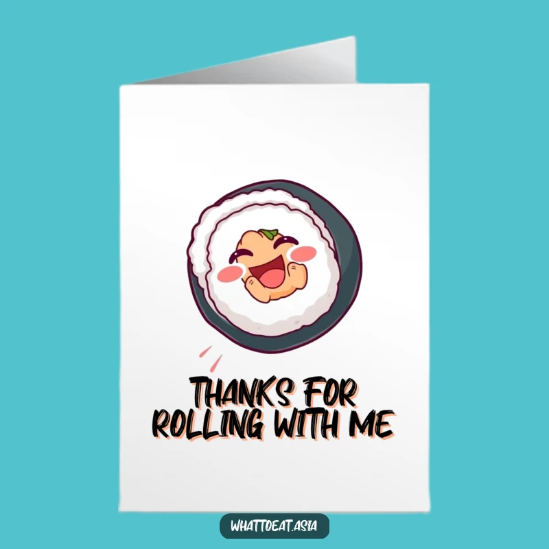 Free Printable Sushi Thank You Card: Cute Roll Flip Downloadable Appreciation!