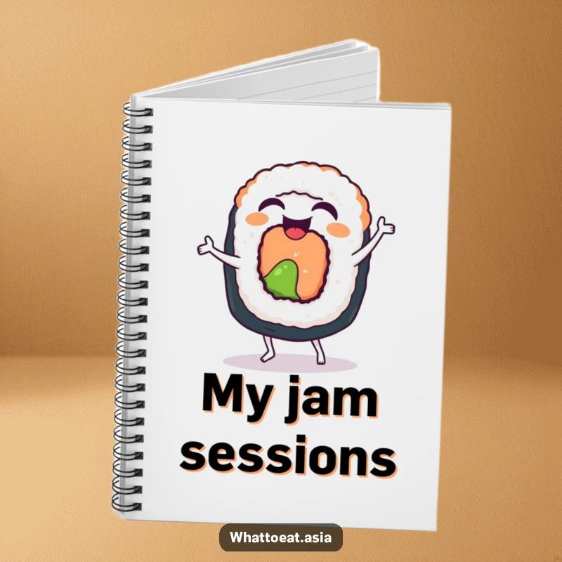 Funny Sushi Roll Notebook: A laughing sushi roll doing a funny little dance with happy wiggles, great for notes.