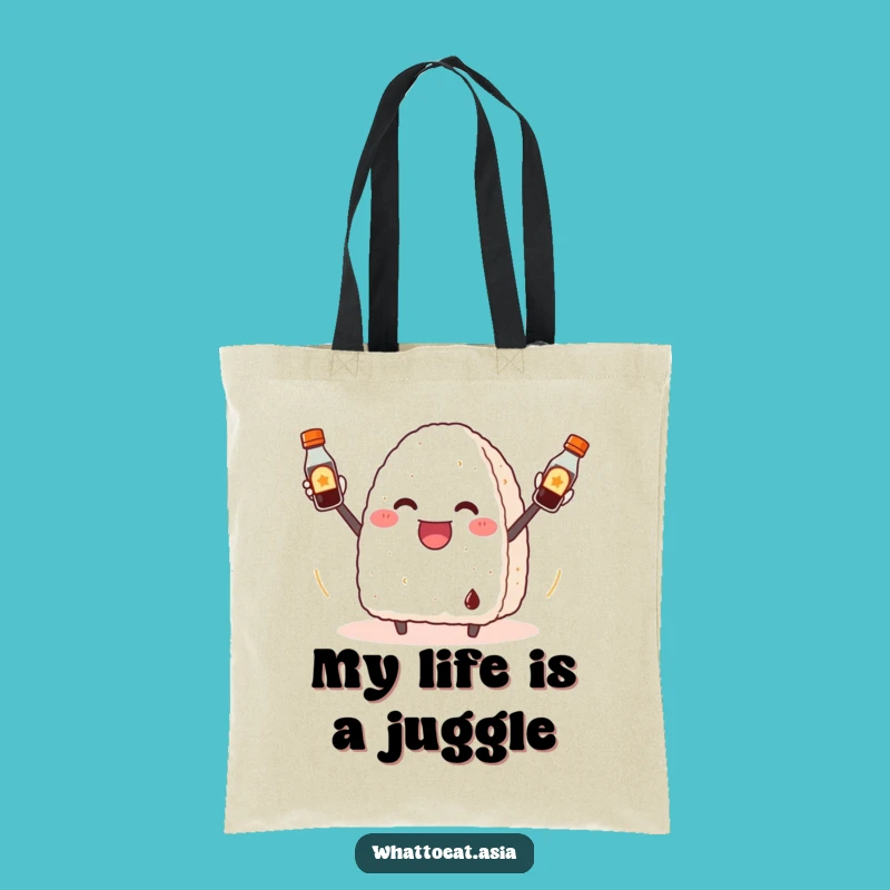 Funny Onigiri Juggling Tote Bag: Carry Your Style, Perfect Shopping Gift!