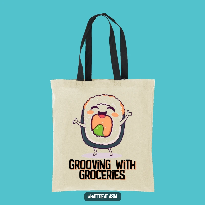 Funny Sushi Dance Tote Bag: Carry Your Groove, Perfect Shopping Gift!